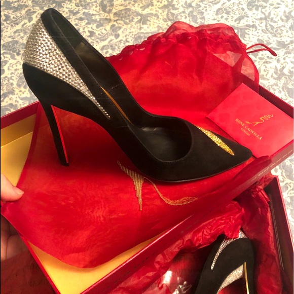 Rene Caovilla Suede Leather Crystal High Heels, 35 - Picture 4 of 11